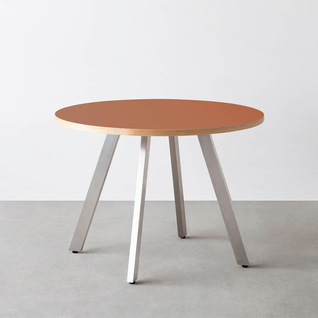 THE CAFE TABLE / リノリウム 全32色　Stainless 4本脚 × ラウンド φ81 - 100