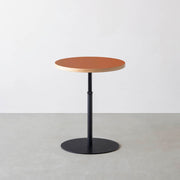 THE CAFE TABLE / リノリウム 全32色　Black Steel 1本脚 × ラウンド φ50 - 60