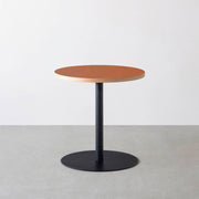 THE CAFE TABLE / リノリウム 全32色　Black Steel 1本脚 × ラウンド φ61 - 70