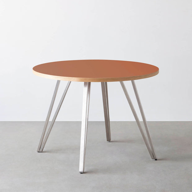 THE CAFE TABLE / リノリウム 全32色　Stainless 4本脚 × ラウンド φ81 - 100