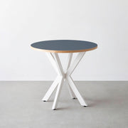 THE CAFE TABLE / リノリウム 全32色　White Steel カフェX × ラウンド φ71 - 80