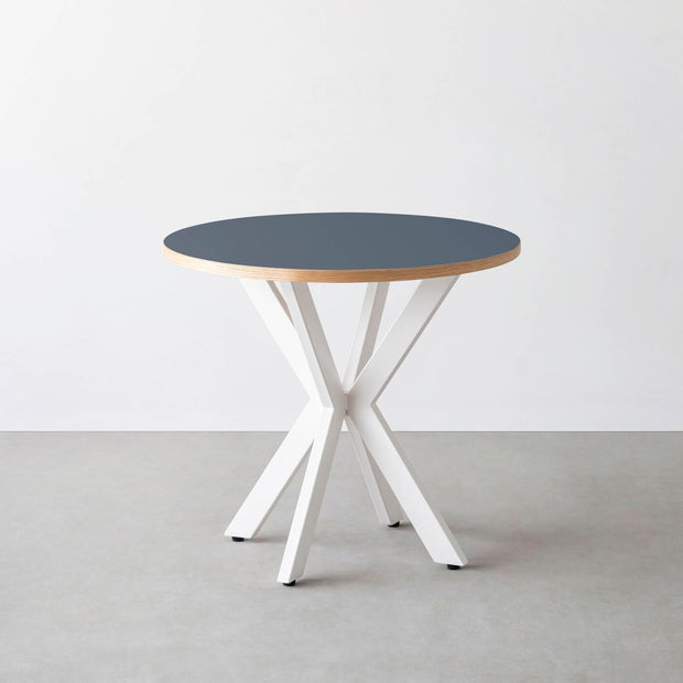 THE CAFE TABLE / リノリウム 全32色　White Steel カフェX × ラウンド φ71 - 80