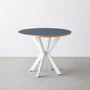 THE CAFE TABLE / リノリウム 全32色　White Steel カフェX × ラウンド φ81 - 90