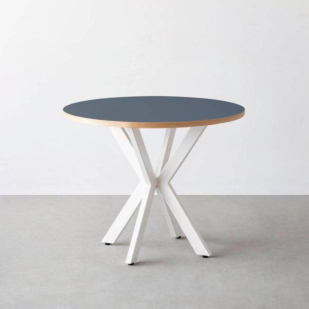 THE CAFE TABLE / リノリウム 全32色　White Steel カフェX × ラウンド φ81 - 90