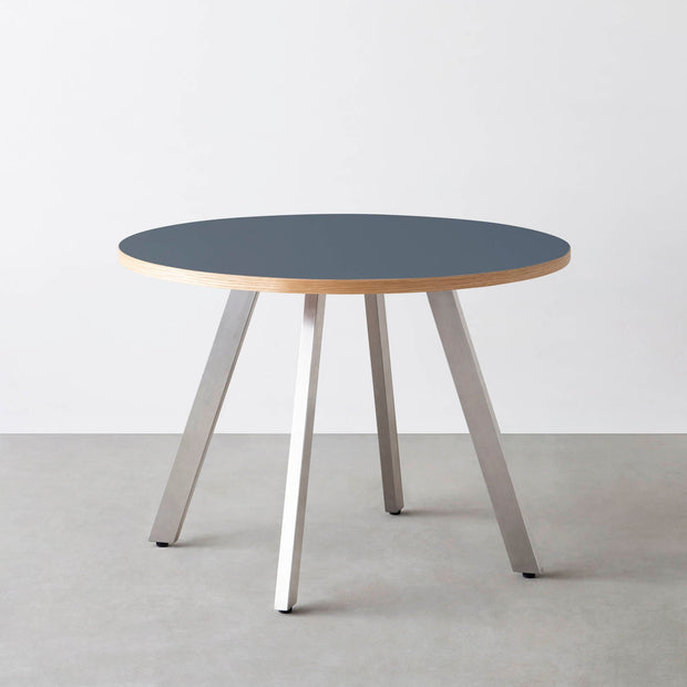 THE CAFE TABLE / リノリウム 全32色　Stainless 4本脚 × ラウンド φ81 - 100