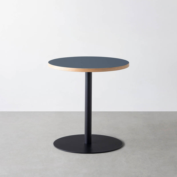 THE CAFE TABLE / リノリウム 全32色　Black Steel 1本脚 × ラウンド φ61 - 70