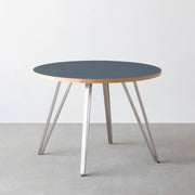 THE CAFE TABLE / リノリウム 全32色　Stainless 4本脚 × ラウンド φ81 - 100