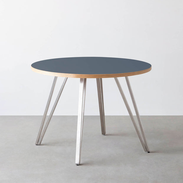 THE CAFE TABLE / リノリウム 全32色　Stainless 4本脚 × ラウンド φ81 - 100