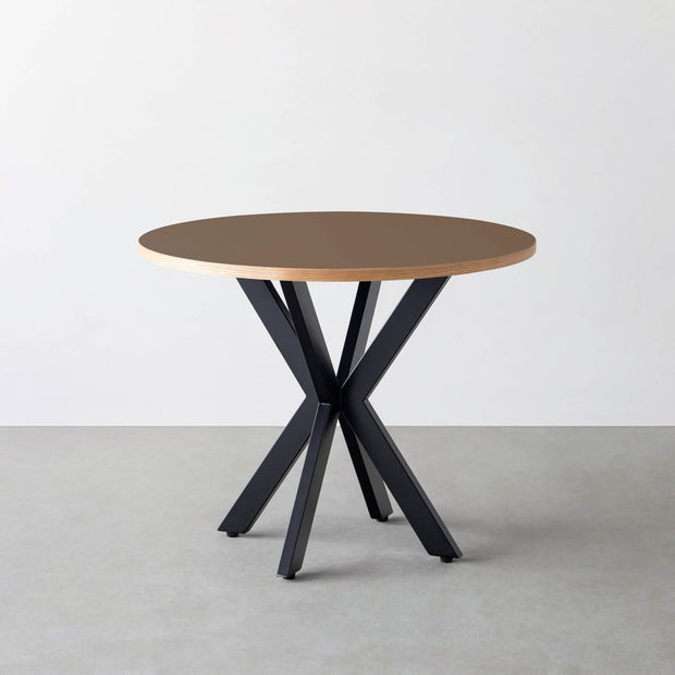 THE CAFE TABLE / リノリウム 全32色　Black Steel カフェX × ラウンド φ81 - 90