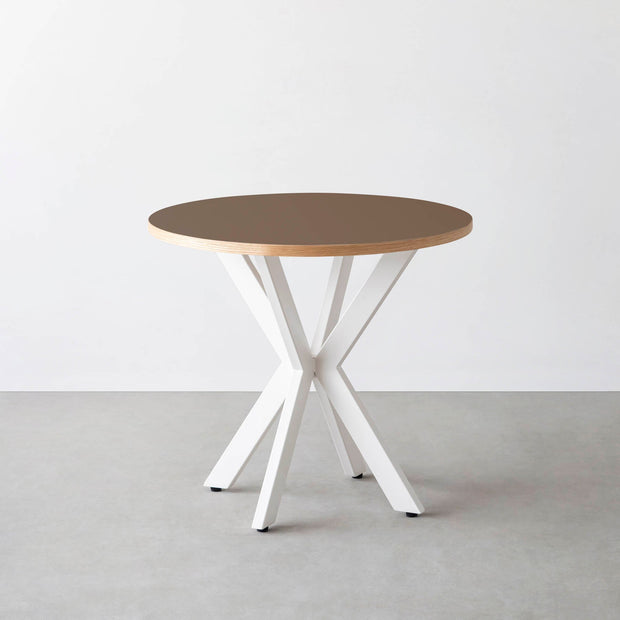 THE CAFE TABLE / リノリウム 全32色　White Steel カフェX × ラウンド φ71 - 80