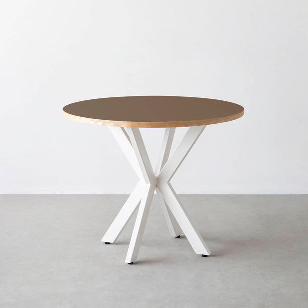 THE CAFE TABLE / リノリウム 全32色　White Steel カフェX × ラウンド φ81 - 90