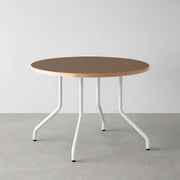 THE CAFE TABLE / リノリウム 全32色　White Steel 4本脚 × ラウンド φ81 - 100