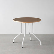 THE CAFE TABLE / リノリウム 全32色　White Steel 4本脚 × ラウンド φ61 - 80