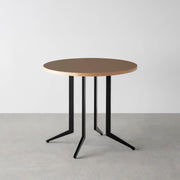 THE CAFE TABLE / リノリウム 全32色　Black Steel 4本脚 × ラウンド φ61 - 80