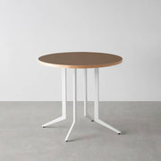 THE CAFE TABLE / リノリウム 全32色　White Steel 4本脚 × ラウンド φ61 - 80