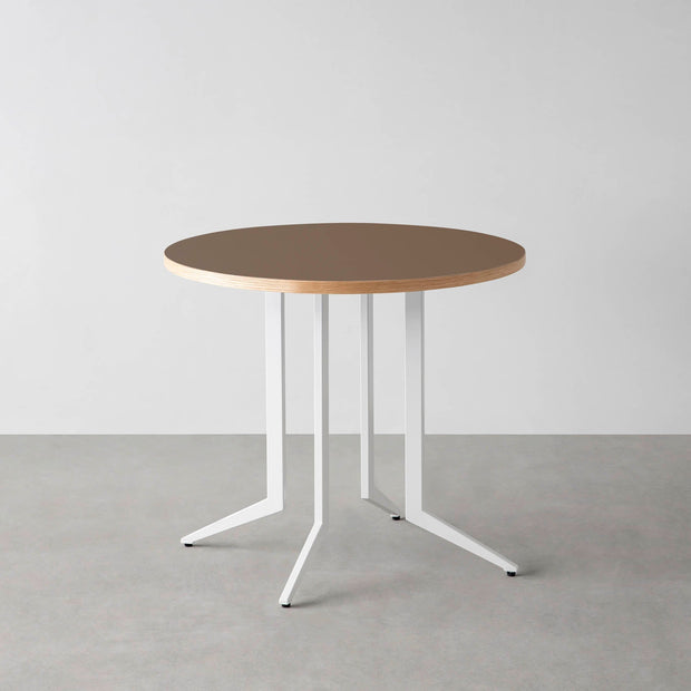THE CAFE TABLE / リノリウム 全32色　White Steel 4本脚 × ラウンド φ61 - 80