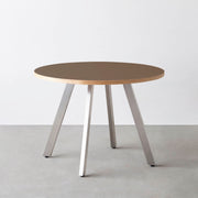 THE CAFE TABLE / リノリウム 全32色　Stainless 4本脚 × ラウンド φ81 - 100