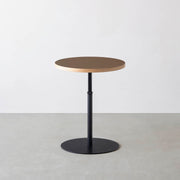 THE CAFE TABLE / リノリウム 全32色　Black Steel 1本脚 × ラウンド φ50 - 60