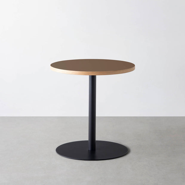 THE CAFE TABLE / リノリウム 全32色　Black Steel 1本脚 × ラウンド φ61 - 70