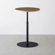 THE CAFE TABLE / リノリウム 全32色　Black Steel 1本脚 × ラウンド φ61 - 70