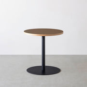 THE CAFE TABLE / リノリウム 全32色　Black Steel 1本脚 × ラウンド φ61 - 70