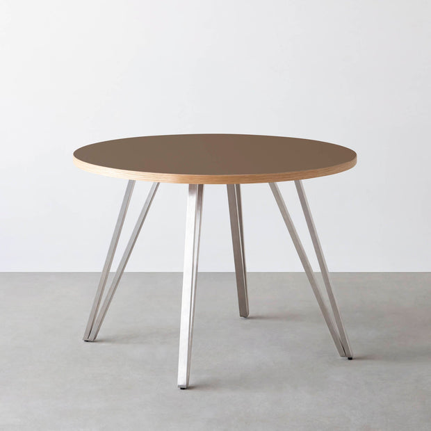 THE CAFE TABLE / リノリウム 全32色　Stainless 4本脚 × ラウンド φ81 - 100