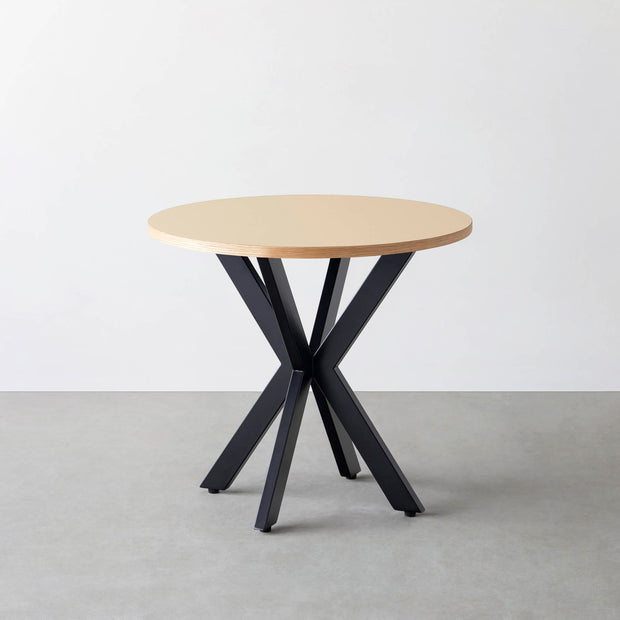 THE CAFE TABLE / リノリウム 全32色　Black Steel カフェX × ラウンド φ71 - 80