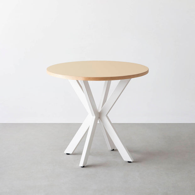 THE CAFE TABLE / リノリウム 全32色　White Steel カフェX × ラウンド φ71 - 80