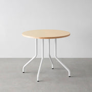 THE CAFE TABLE / リノリウム 全32色　White Steel 4本脚 × ラウンド φ61 - 80