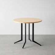 THE CAFE TABLE / リノリウム 全32色　Black Steel 4本脚 × ラウンド φ61 - 80