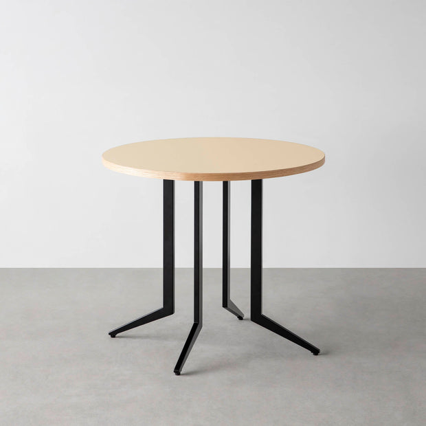 THE CAFE TABLE / リノリウム 全32色　Black Steel 4本脚 × ラウンド φ61 - 80