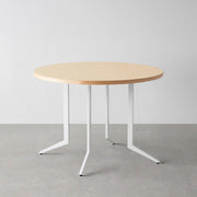 THE CAFE TABLE / リノリウム 全32色　White Steel 4本脚 × ラウンド φ81 - 100