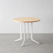 THE CAFE TABLE / リノリウム 全32色　White Steel 4本脚 × ラウンド φ61 - 80