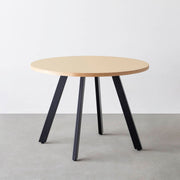 THE CAFE TABLE / リノリウム 全32色　Black Steel 4本脚 × ラウンド φ81 - 100