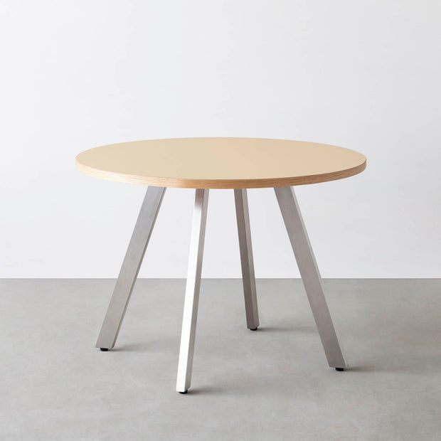 THE CAFE TABLE / リノリウム 全32色　Stainless 4本脚 × ラウンド φ81 - 100