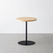 THE CAFE TABLE / リノリウム 全32色　Black Steel 1本脚 × ラウンド φ50 - 60