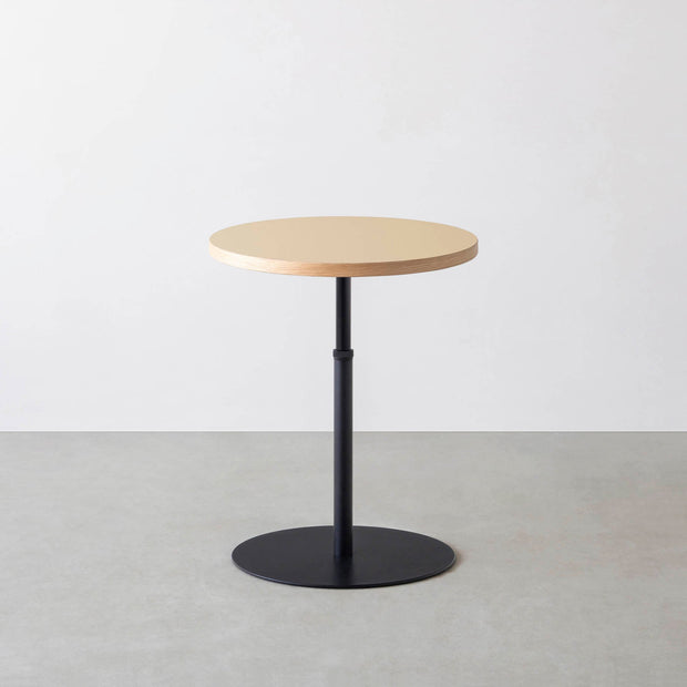 THE CAFE TABLE / リノリウム 全32色　Black Steel 1本脚 × ラウンド φ50 - 60
