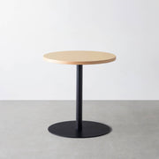 THE CAFE TABLE / リノリウム 全32色　Black Steel 1本脚 × ラウンド φ61 - 70