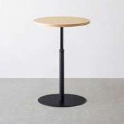 THE CAFE TABLE / リノリウム 全32色　Black Steel 1本脚 × ラウンド φ61 - 70
