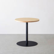 THE CAFE TABLE / リノリウム 全32色　Black Steel 1本脚 × ラウンド φ61 - 70