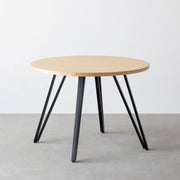 THE CAFE TABLE / リノリウム 全32色　Black Steel 4本脚 × ラウンド φ81 - 100