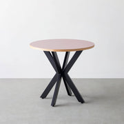 THE CAFE TABLE / リノリウム 全32色　Black Steel カフェX × ラウンド φ71 - 80