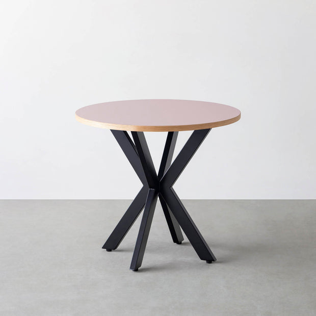 THE CAFE TABLE / リノリウム 全32色　Black Steel カフェX × ラウンド φ71 - 80