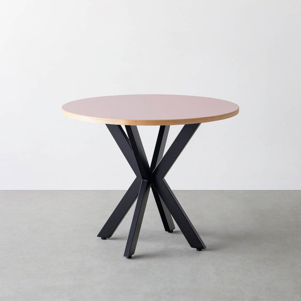 THE CAFE TABLE / リノリウム 全32色　Black Steel カフェX × ラウンド φ81 - 90