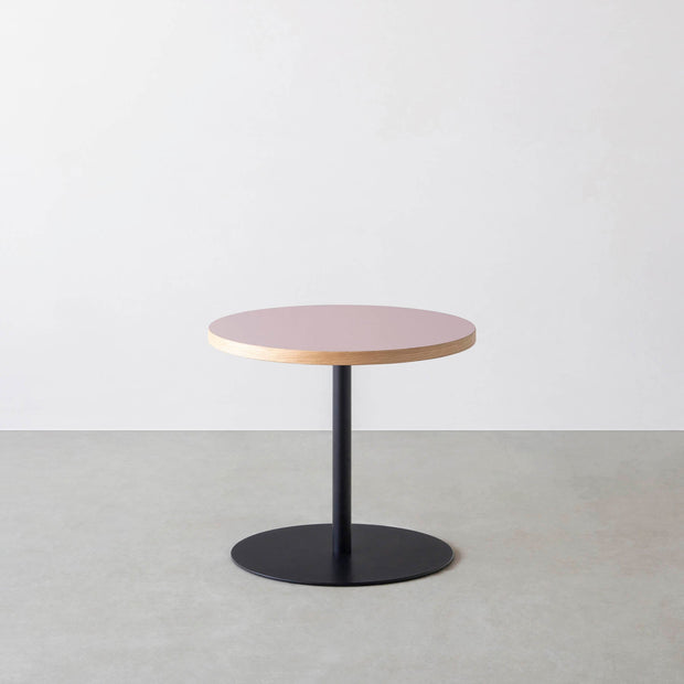 THE CAFE TABLE / リノリウム 全32色　Black Steel 1本脚 × ラウンド φ50 - 60