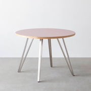 THE CAFE TABLE / リノリウム 全32色　Stainless 4本脚 × ラウンド φ81 - 100