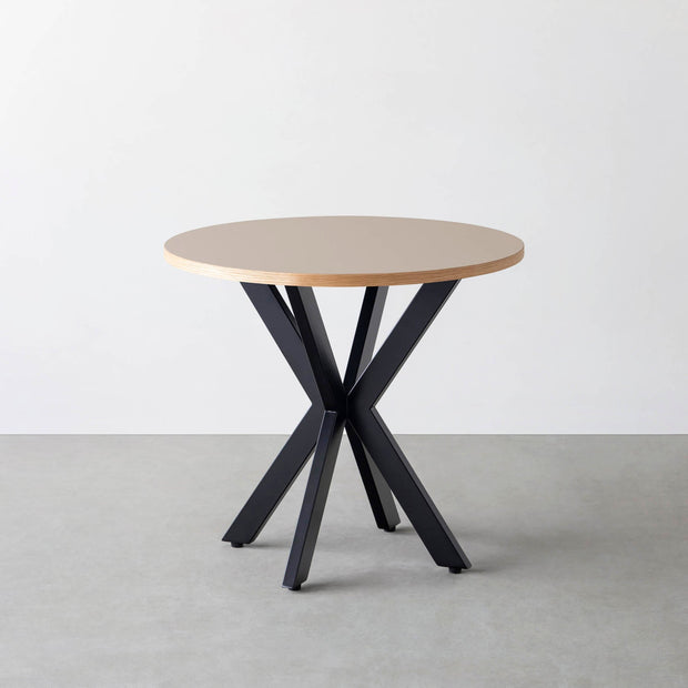 THE CAFE TABLE / リノリウム 全32色　Black Steel カフェX × ラウンド φ71 - 80