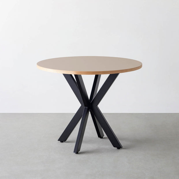 THE CAFE TABLE / リノリウム 全32色　Black Steel カフェX × ラウンド φ81 - 90