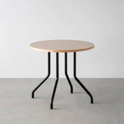 THE CAFE TABLE / リノリウム 全32色　Black Steel 4本脚 × ラウンド φ61 - 80