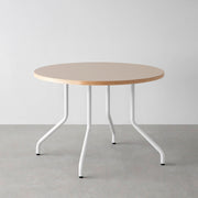 THE CAFE TABLE / リノリウム 全32色　White Steel 4本脚 × ラウンド φ81 - 100